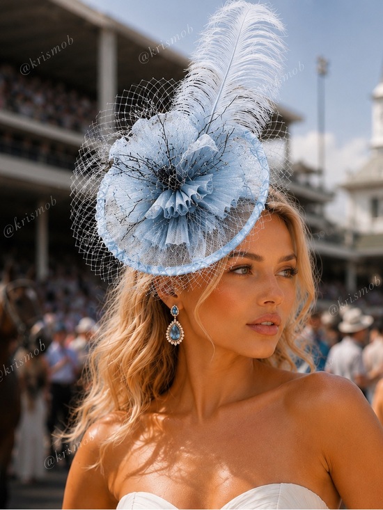 Kentucky Derby Oaks Feather Fascinator Hat | Elegant Formal Occasion Headpiece